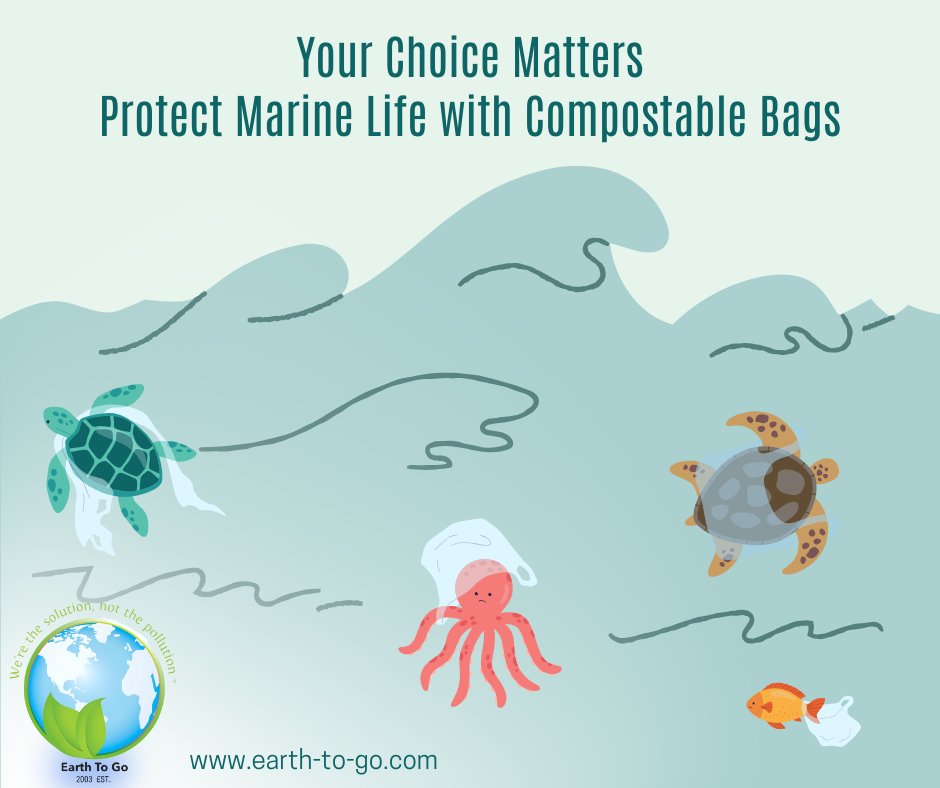 Earth2Go's tweet photo. 🌊 𝘗𝘳𝘰𝘵𝘦𝘤𝘵 𝘖𝘶𝘳 𝘖𝘤𝘦𝘢𝘯𝘴 – 𝘋𝘪𝘵𝘤𝘩 𝘗𝘭𝘢𝘴𝘵𝘪𝘤 𝘉𝘢𝘨𝘴 🌊
Bags are among top pollutants found in oceans. They harm marine life &amp; disrupt ecosystems.​
Together, we can turn the tide against plastic pollution.
#SaveOurOceans #CompostableAlternatives #EarthToGo https://t.co/0oNqQKoKuq