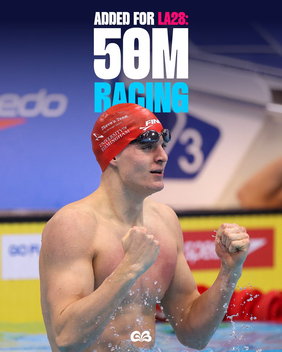 The news is out… a full 50m programme will make its debut at LA 2028 😍🔥

Where’s the first place you can see them? The Aquatics GB Swimming Championships NEXT WEEK 🇬🇧🚨

The road to LA starts now, let’s go 💫🇺🇸