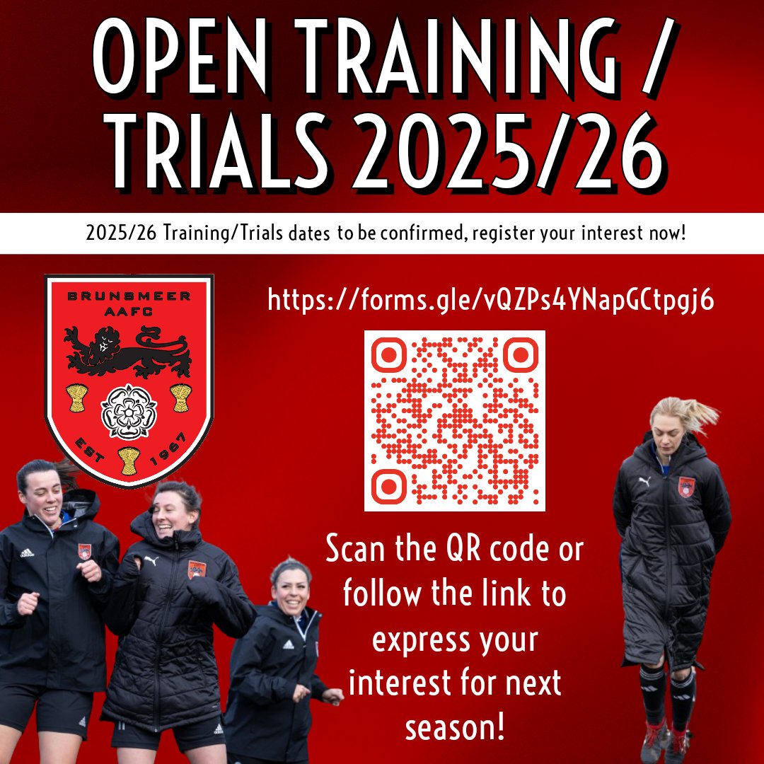It's never too early to start thinking about next season! 
Scan the QR code or follow the link and register your interest with us for next season now! All welcome!
forms.gle/vQZPs4YNapGCtp…