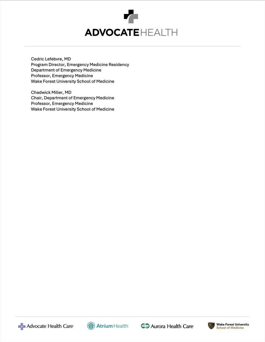 Advocate Christ EM Residency (@acmcem) on Twitter photo The leadership of the Advocate Health EM Residency Programs have written a joint letter in response to proposed ACGME changes in length of training. <a href="/WakeEMresidency/">Wake Forest Emergency Medicine Residency</a> <a href="/CMCEM/">Carolinas Medical Center Emergency Medicine</a>
Link to Letter:
christem.com/students The leadership of the Advocate Health EM Residency Programs have written a joint letter in response to proposed ACGME changes in length of training. <a href="/WakeEMresidency/">Wake Forest Emergency Medicine Residency</a> <a href="/CMCEM/">Carolinas Medical Center Emergency Medicine</a>
Link to Letter:
christem.com/students