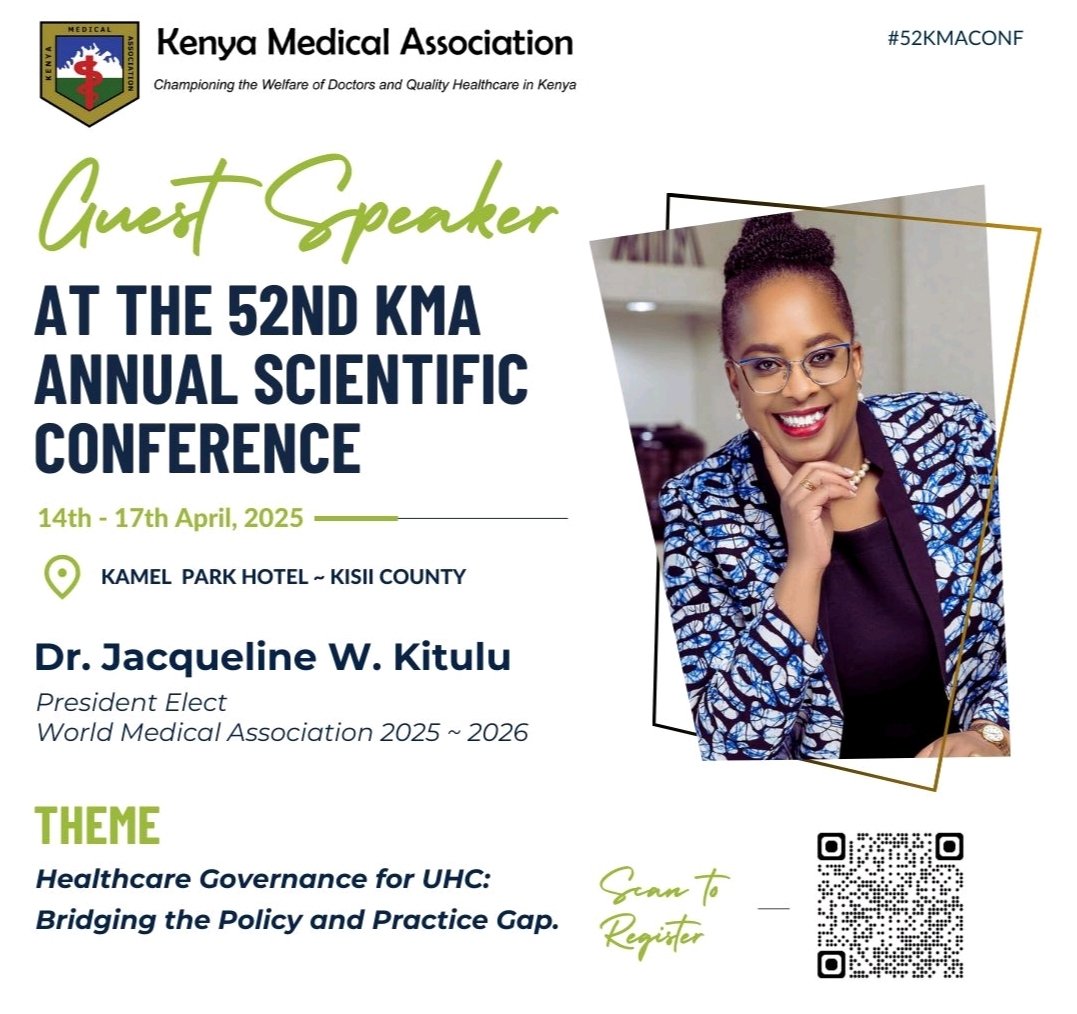 Dr. Jacqueline Kitulu, MBS, OGW, FCMA (@mdjkitulu) on Twitter photo Delighted to be attending my National Medical Association <a href="/KenyaMedics_KMA/">Kenya Medical Association</a> annual conference! Delighted to be attending my National Medical Association <a href="/KenyaMedics_KMA/">Kenya Medical Association</a> annual conference!
