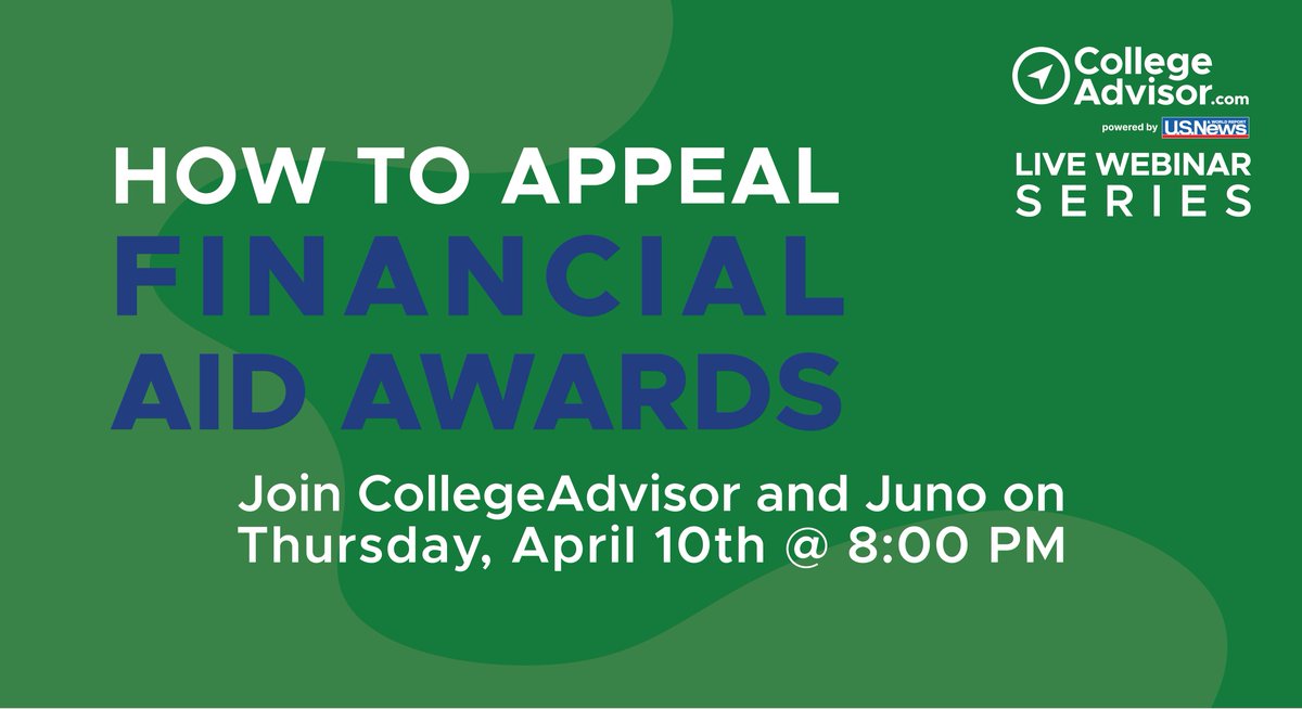 _collegeadvisor's tweet photo. Many families successfully negotiate for additional aid, but knowing how to approach the process is key. Join CollegeAdvisor and Juno TOMORROW at 8:00 PM EST to learn how to appeal financial aid awards. Register here: https://t.co/27p9iLnj96

#collegeadvisor #fafsa #financialaid https://t.co/riXo2hsmQX
