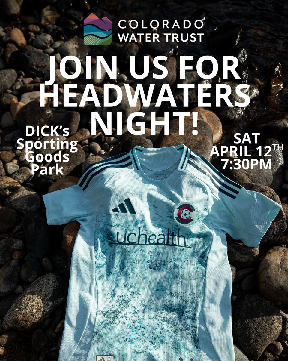 Join us on Saturday at 7:30 for the <a href="/ColoradoRapids/">Colorado Rapids</a>  Headwaters game! Make sure to purchase your tickets and headwaters jerseys before the game. All tickets purchased through the link below will generate a $5 donation to Colorado Water Trust!

rapids.spinzo.com/colorado-rapid…