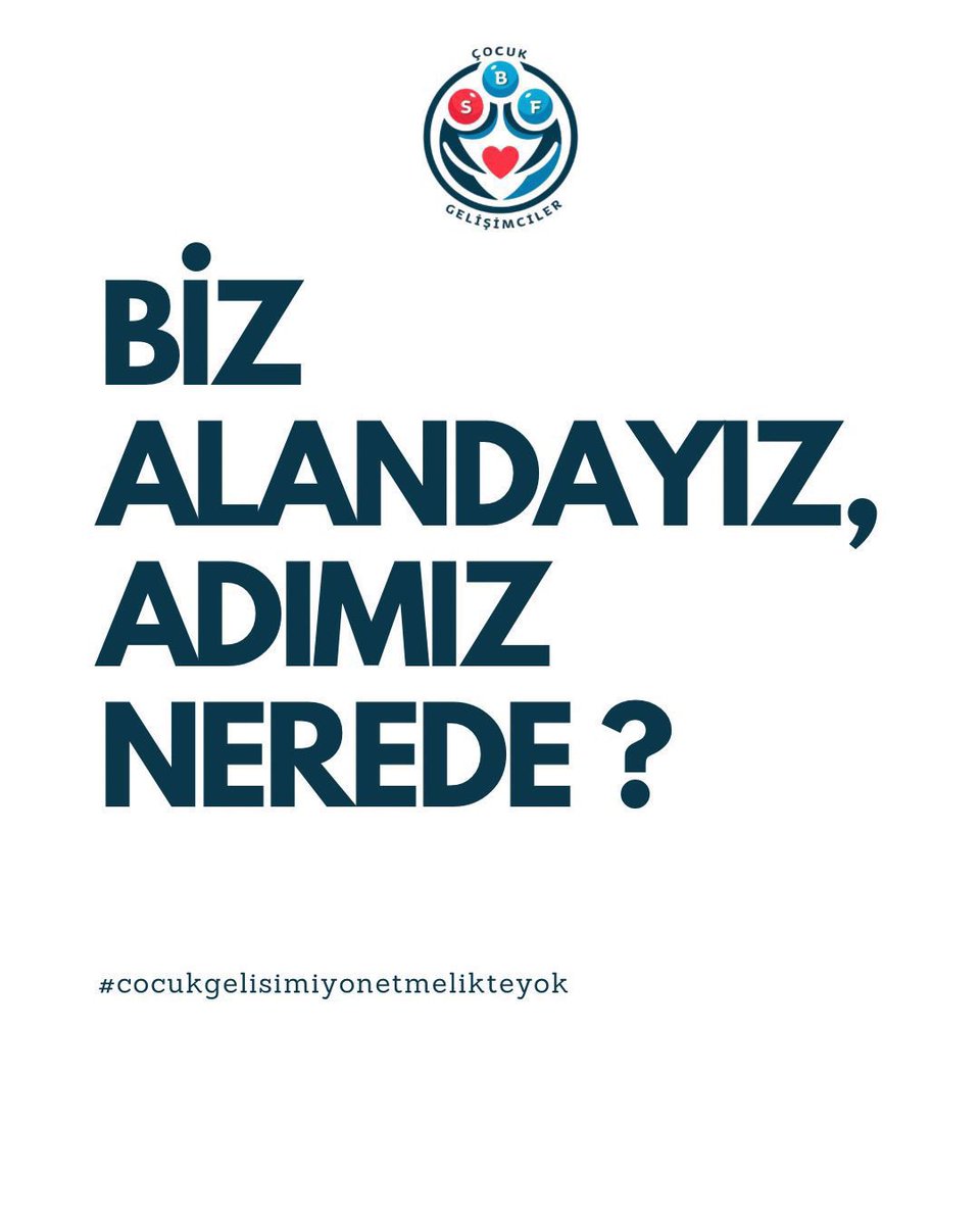 Tanısına bakılmaksızın 0-18 yaş aralığındaki tüm çocukların gelişimlerinden bizler sorumluyuz
❗️Gelişim Gerilikleri 
❗️ Otizm Spektrum Bozukluğu 
❗️ Down Sendromu
❗️Özel Öğrenme Güçlüğü 
❗️ Dikkat Eksikliği ve Hiperaktivite Bozukluğu 
 #CocukGelisimcilereAdalet
