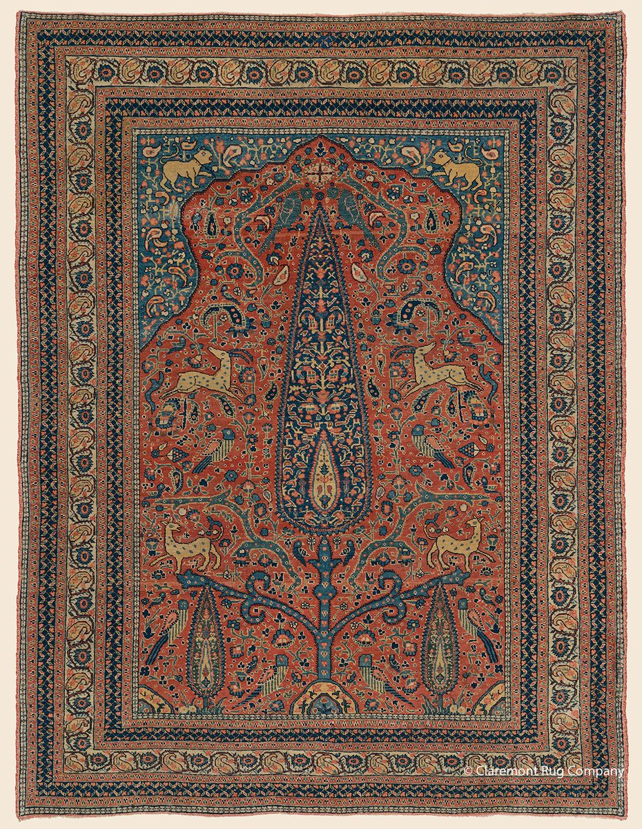 DORASHT "CYPRESS TREE" RUG Northeast Persian Antique Rug
Late 19th Century