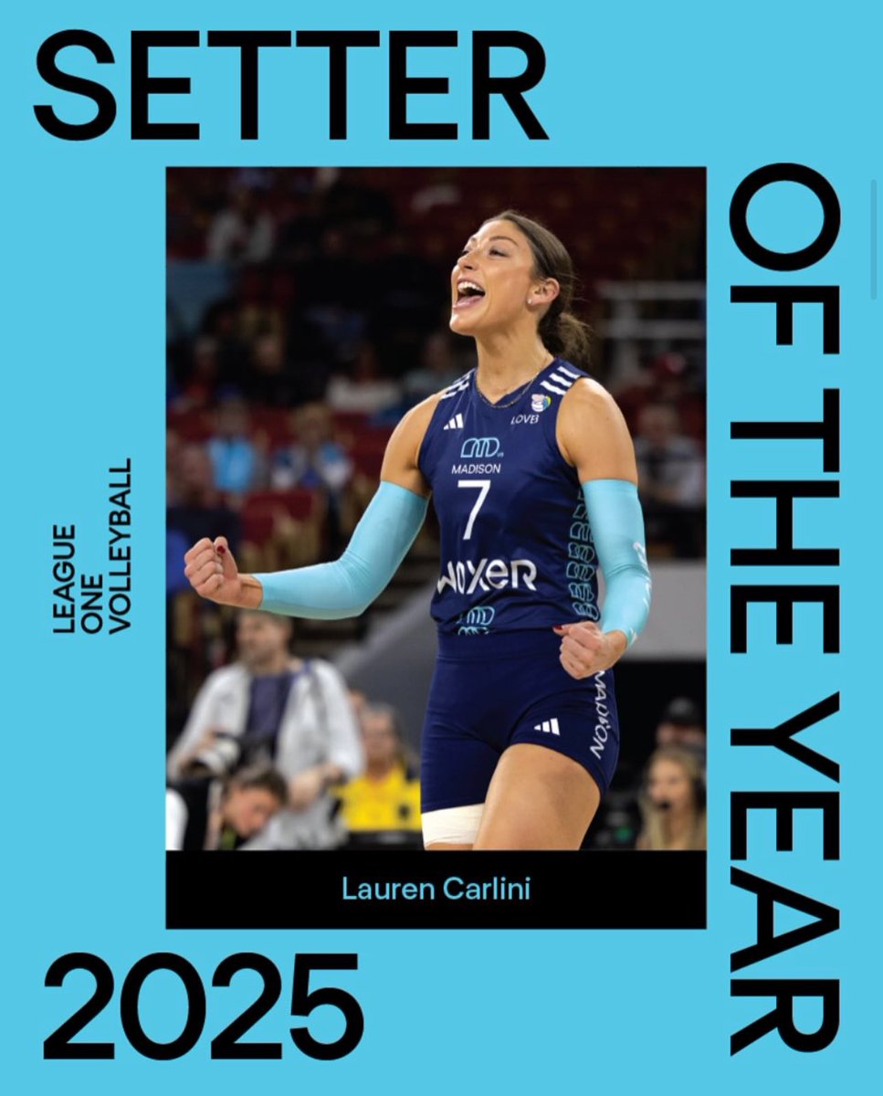 League One Volleyball (@leagueonevb) on Twitter photo Congratulations to our 2025 Setter of the Year, <a href="/laurencarlini/">Lauren Carlini</a>!! 🎉
Lauren is leading the league in assists and has led her team to a 7-1 record over the past 8 matches! Congratulations to our 2025 Setter of the Year, <a href="/laurencarlini/">Lauren Carlini</a>!! 🎉
Lauren is leading the league in assists and has led her team to a 7-1 record over the past 8 matches!