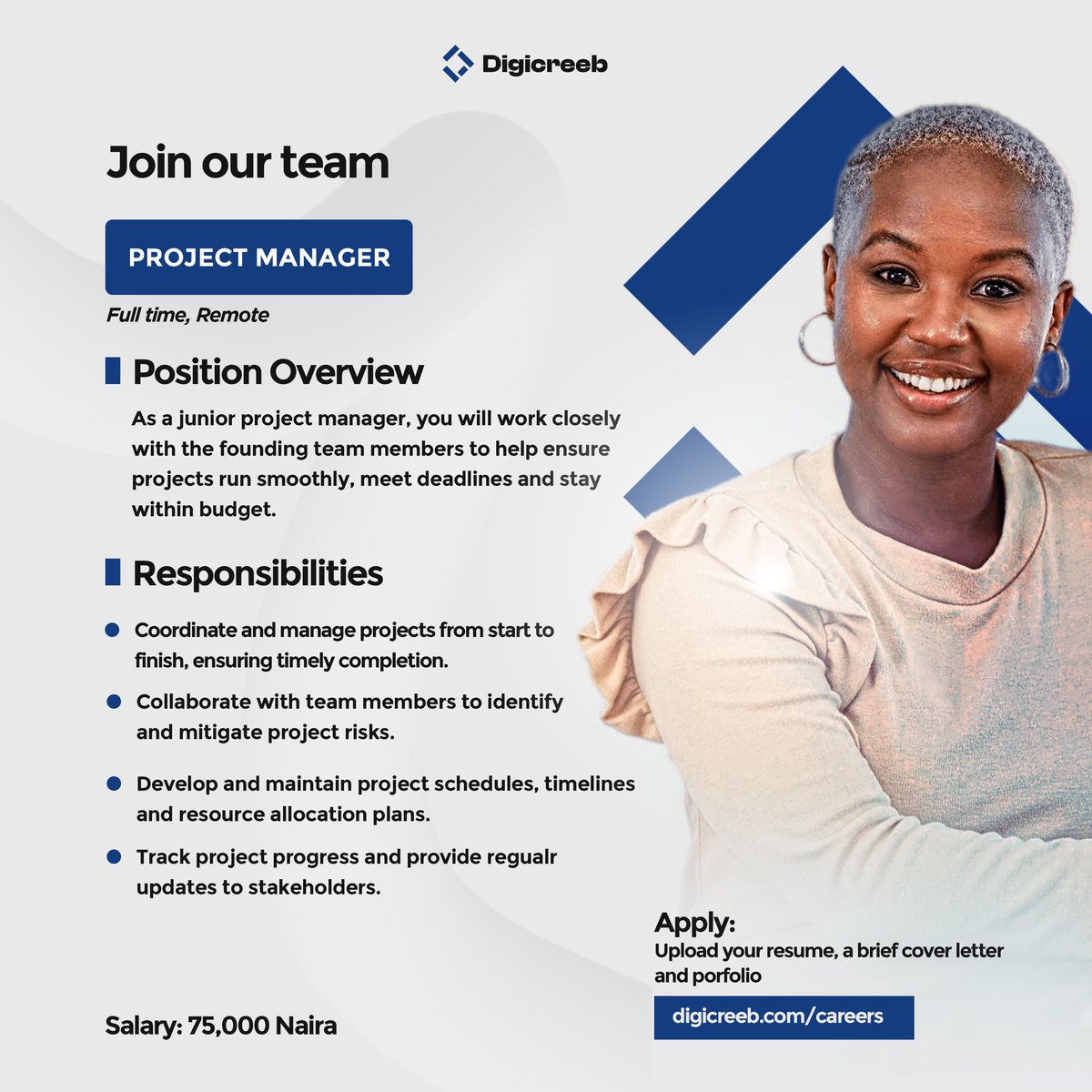 digicreeb's tweet photo. We’re Hiring — Fully Remote Positions!

Join our team. If you meet the requirements and qualifications please apply via our website link  below.

https://t.co/Yci6wgrbYk

Open Roles:

Graphic Designer
Laravel Developer
Project Manager

#NowHiring #RemoteJobs #Hiring #JobOpening https://t.co/82FKEHeweQ