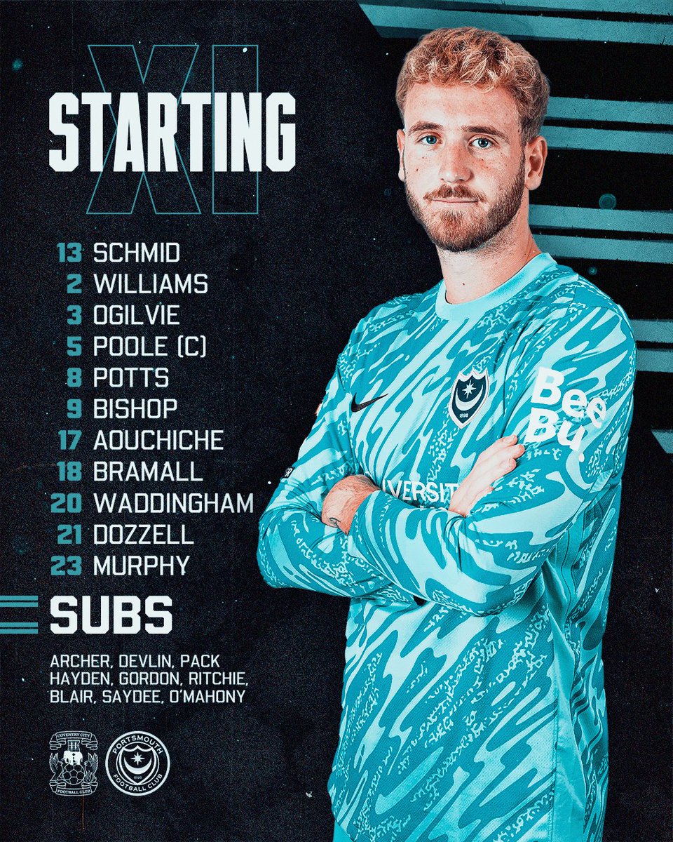 ➡️ Aouchiche, Waddingham.

📋 Two changes to the #Pompey XI.