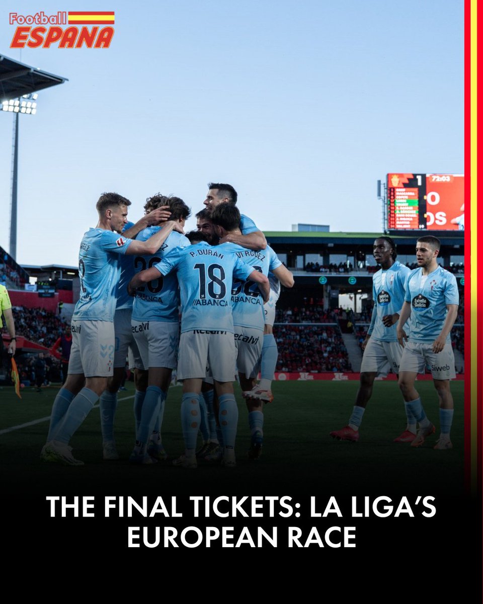Football España (@footballespana_) on Twitter photo 🗞️COLUMN
As the days get longer, the siren song of European qualification blows on the wind - in LaLiga for nearly half the division.
Down to Sevilla in 12th, Europe remains in play. So who will make it to the promised other lands?
✍️ <a href="/jcperez_/">José C. Pérez</a> with all you need to know👇 🗞️COLUMN
As the days get longer, the siren song of European qualification blows on the wind - in LaLiga for nearly half the division.
Down to Sevilla in 12th, Europe remains in play. So who will make it to the promised other lands?
✍️ <a href="/jcperez_/">José C. Pérez</a> with all you need to know👇
