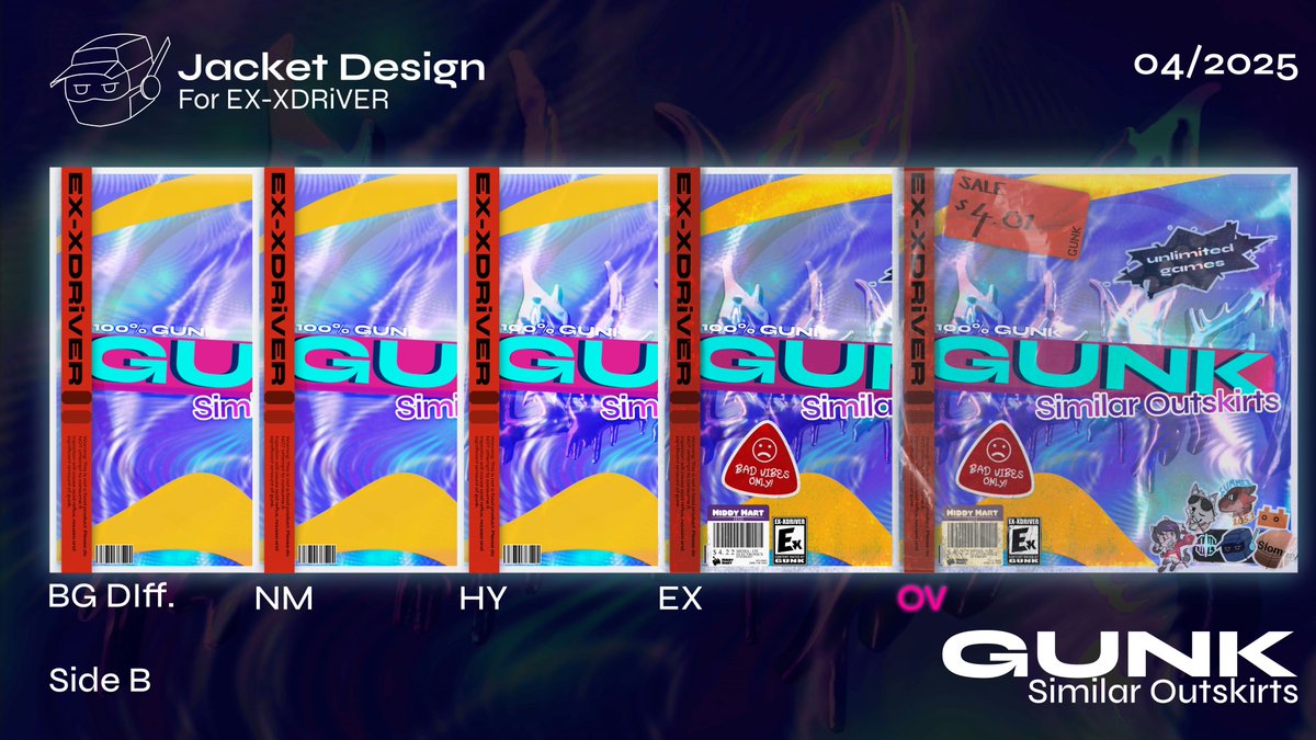 Foodbot4's tweet image. GUNK!

I've made the jacket art for EX-XDRiVER for their april fools event!! I'm extremely excited to see a HYPERNIGHT song in a rhythm game so I went all out :D
Shoutout to everyone who contributed for this too!!
song by @Sim_Out_

#graphicdesign #affinitydesigner