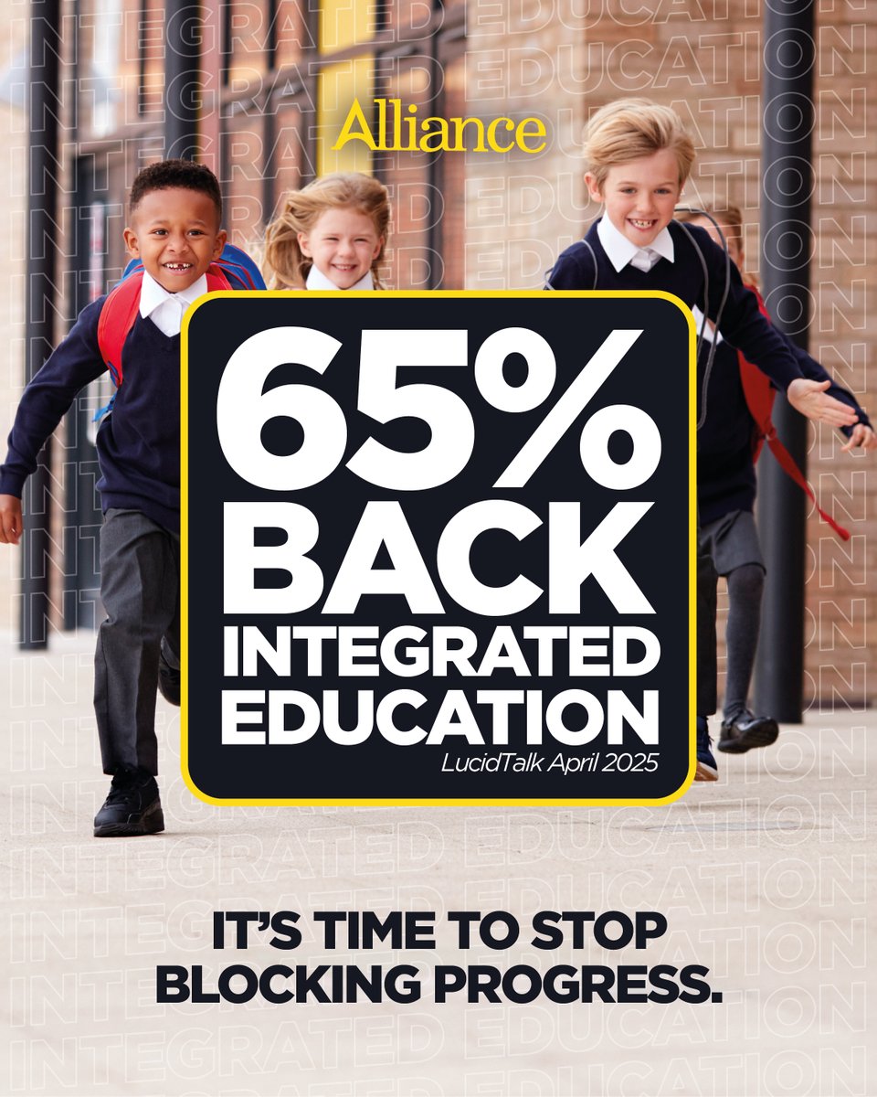 Support for Integrated Education is consistently over 60%.

It’s time for political parties to stop blocking progress and let our children be educated together.