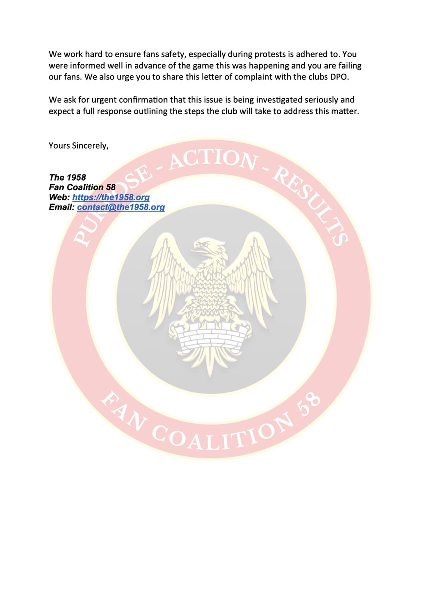 The__1958's tweet image. 🗣️Update on the incident in East Stand
Just in the way of an update we have spoken to the fan involved in the incident during the sit in protest on Sunday.
There are obviously some details we cannot reveal with respect to the fan involved and also for legal reasons.
We offered…
