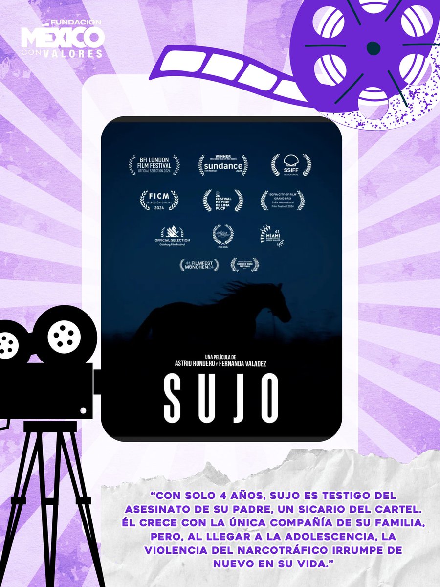 "A los huérfanos de este país". 
 "Sujo" obra fílmica de las cineastas mexicanas Astrid Rondero y Fernanda Valadez, nos cuenta una historia de esperanza en medio de un entorno violento. 

¡El arte también puede ser político e inspirador al mismo tiempo! 

#CineConValores