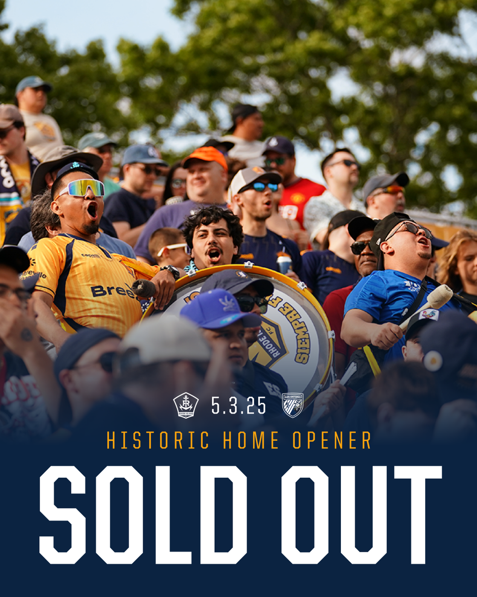 Rhode Island, you did it 💪 

Thank you all for helping us sell out our Historic Home Opener! We'll see all 10,500 of you on May 3 🥰 

Join the fun this season! Single game tickets for all remaining home matches are on sale now: bit.ly/43Fy7Tf