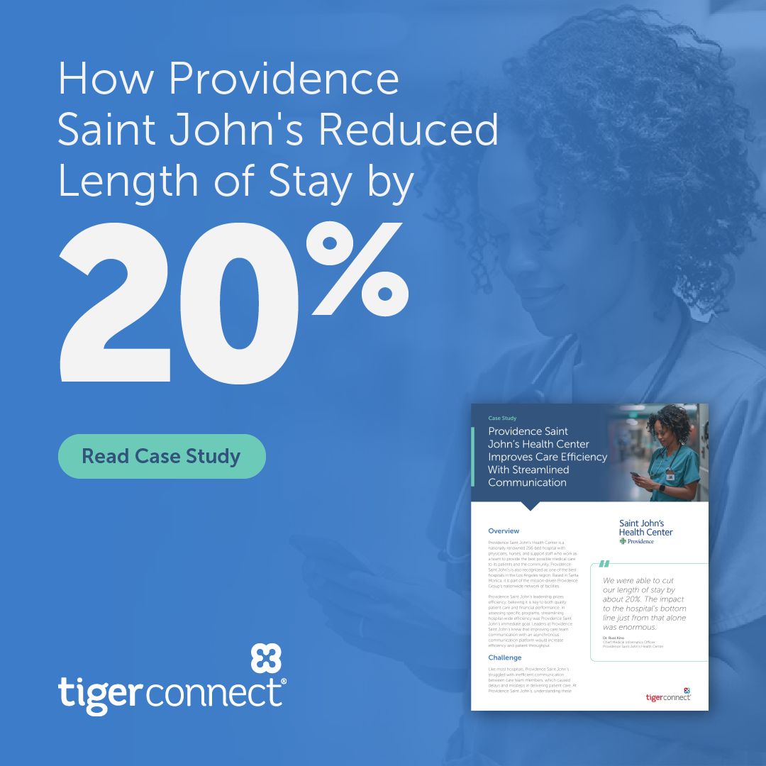 See how Providence Saint John's Health System utilized TigerConnect to streamline communication and collaboration across its vast network of caregivers. As a result, they experienced great results, including:​
✔️ Improved patient satisfaction by ensuring timely and efficient