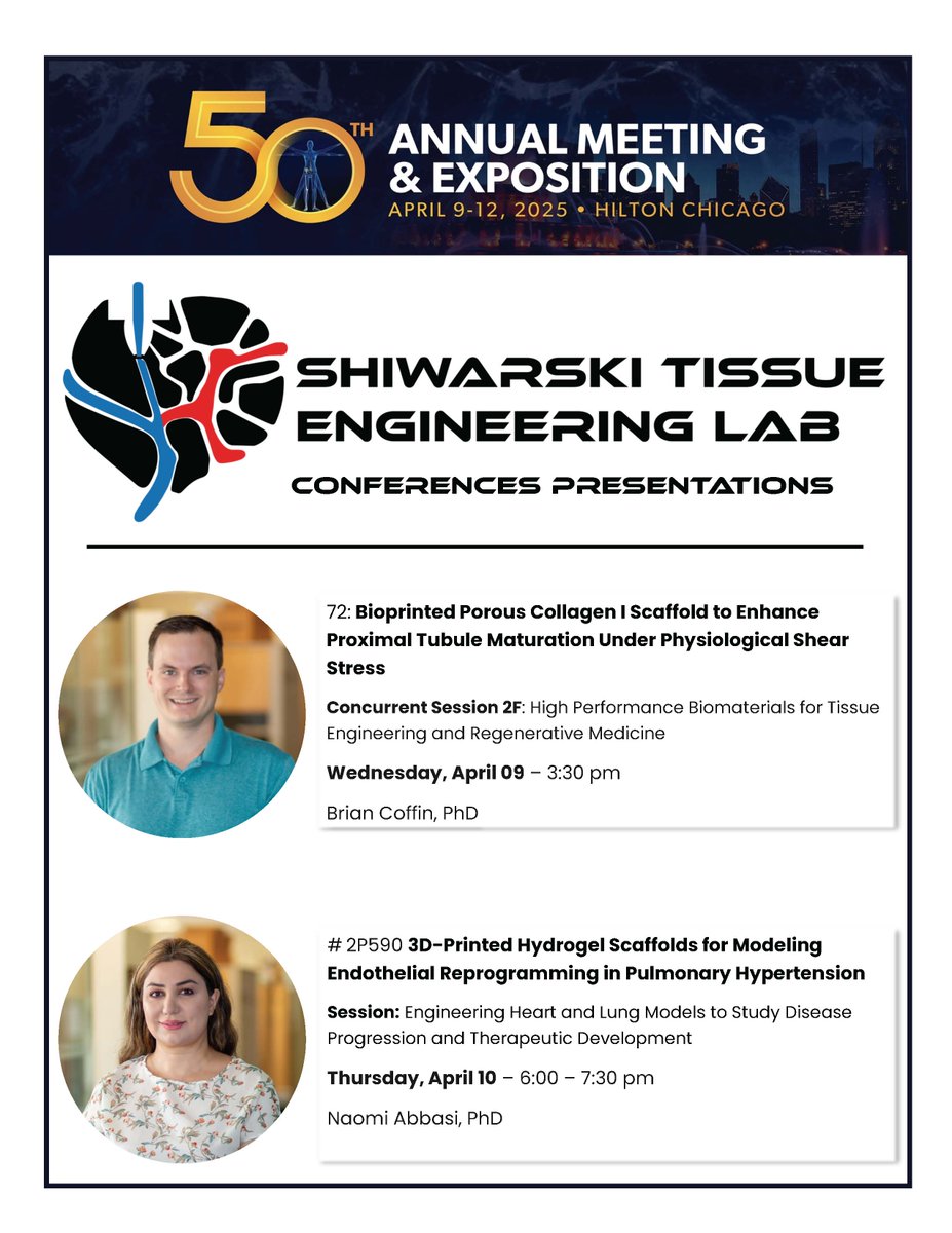 Dan Shiwarski, Ph.D. (@shiwarskilab) on Twitter photo Excited to attend <a href="/SFBiomaterials/">SFBiomaterials</a> 2025 in Chicago. Come and see <a href="/ShiwarskiLab/">Dan Shiwarski, Ph.D.</a> members present on advanced 3D biofabrication for Kindey and Lung disease <a href="/PittVMI/">Vascular Medicine Institute</a> <a href="/PittBioE/">Pitt Bioengineering</a> #biomaterials Excited to attend <a href="/SFBiomaterials/">SFBiomaterials</a> 2025 in Chicago. Come and see <a href="/ShiwarskiLab/">Dan Shiwarski, Ph.D.</a> members present on advanced 3D biofabrication for Kindey and Lung disease <a href="/PittVMI/">Vascular Medicine Institute</a> <a href="/PittBioE/">Pitt Bioengineering</a> #biomaterials