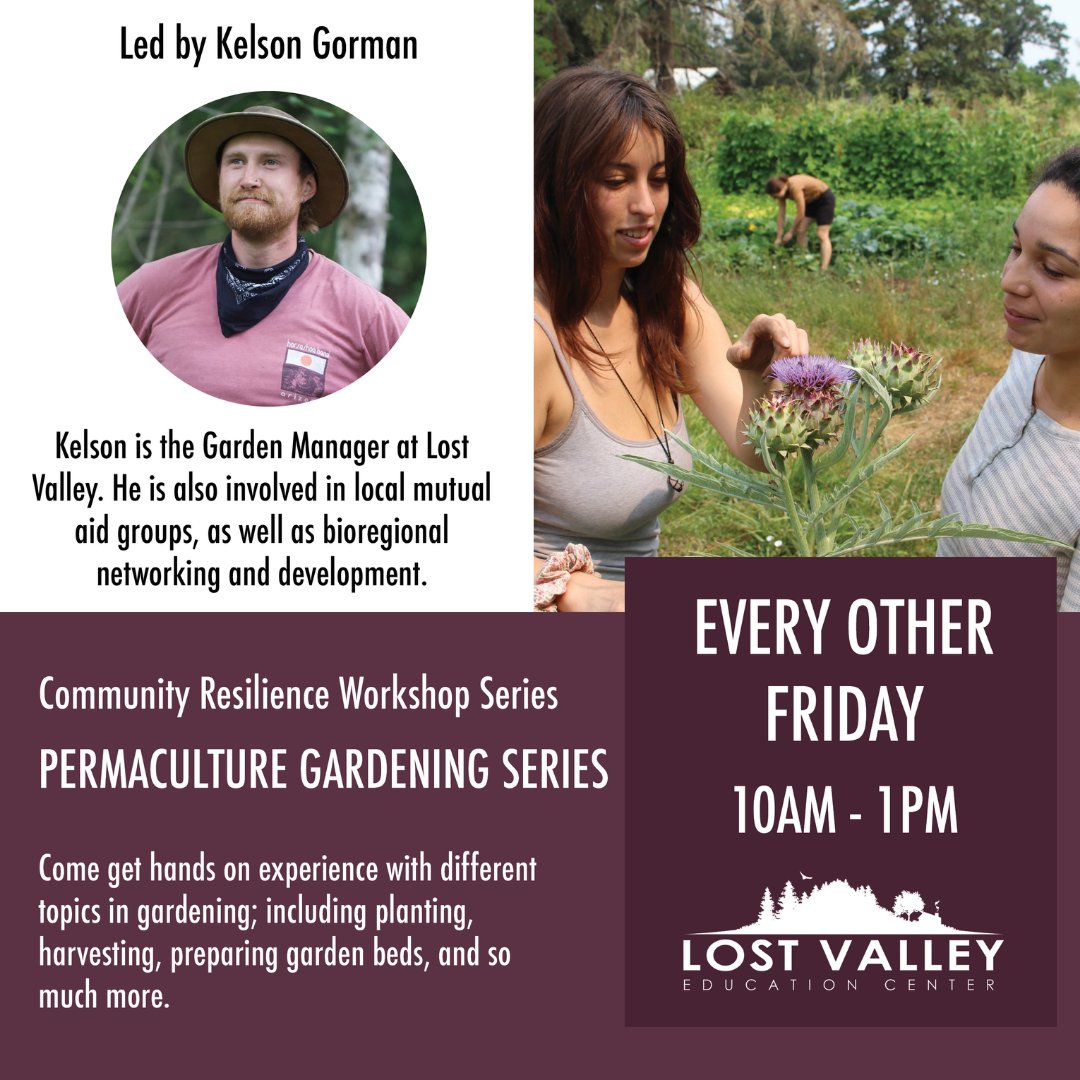 Join us this month for our free Community Resilience Workshop Series!

Learn about:
🧶 Animal Fiber &amp; Handspinning
🌲 Resprout Forestry
🥕 Permaculture Gardening
🍐 Wet/Dry Orchard Management
🍅 No-Till Farming
🌱 Decolonizing Permaculture
💡 Working with Solar Batteries