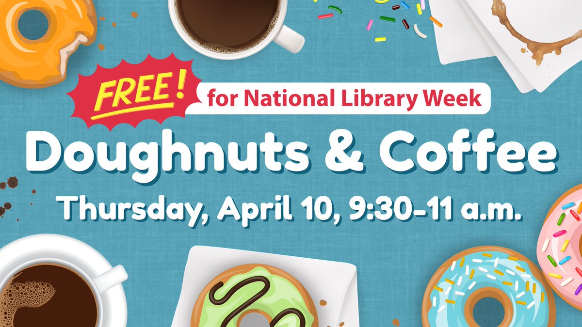 Enjoy free doughnuts and coffee, fill out our Strategic Planning Survey and chat with trustees, the director, and staff to help shape library services and programs. Stop by, grab a bite, and be heard!