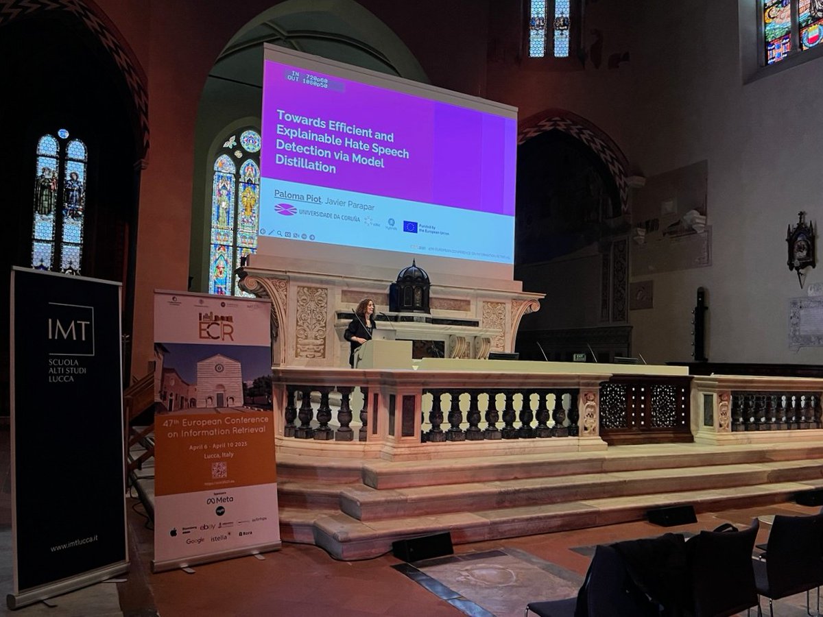 paloma (@itspalomap) on Twitter photo Just presented "Towards Efficient and Explainable Hate Speech Detection via Model Distillation" w/<a href="/jparapar/">Javier Parapar</a> at #ECIR2025! 🎉✨ Just presented "Towards Efficient and Explainable Hate Speech Detection via Model Distillation" w/<a href="/jparapar/">Javier Parapar</a> at #ECIR2025! 🎉✨