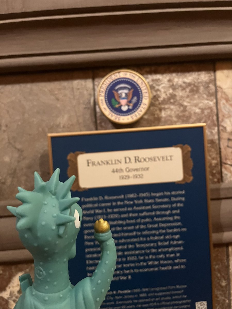 NYGov's tweet photo. she’s a lifelong learner. a scholar. 4.0 GPA when she got her PHD in NYS. and the State Capitol is FULL of places where she can pursue her passions.   she listens. she learns. she grows. She is… Lady Libirdy. https://t.co/VzXzwQnFsb
