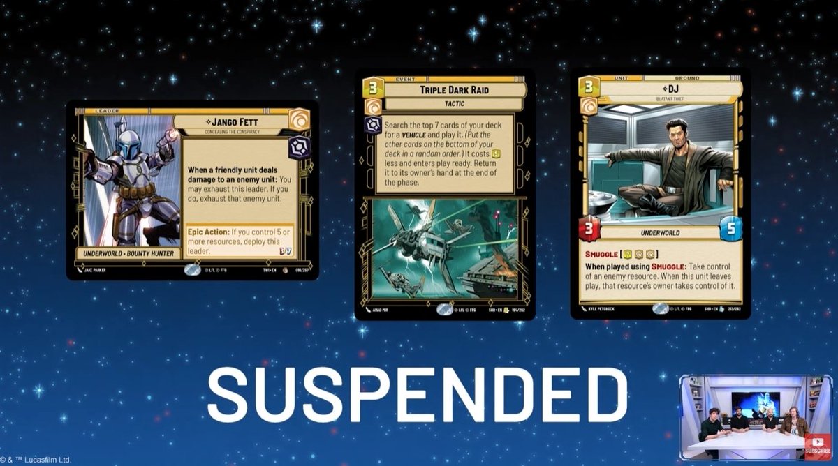 Three suspended cards!

#SWU