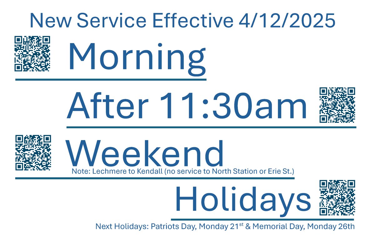 Charles River TMA is excited to announce new Expanded Weekday, Weekend, and Holiday service schedules!
More Days, More Frequency, More Flexibility!
