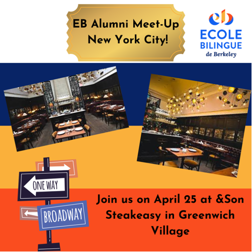 Calling all EB Alumni in NYC! Join us on April 25 at &amp;Son Steakeasy in Greenwich Village for a fun and fabulous reunion! Free drinks and bites while you reminisce and connect! bit.ly/4kBm2H0