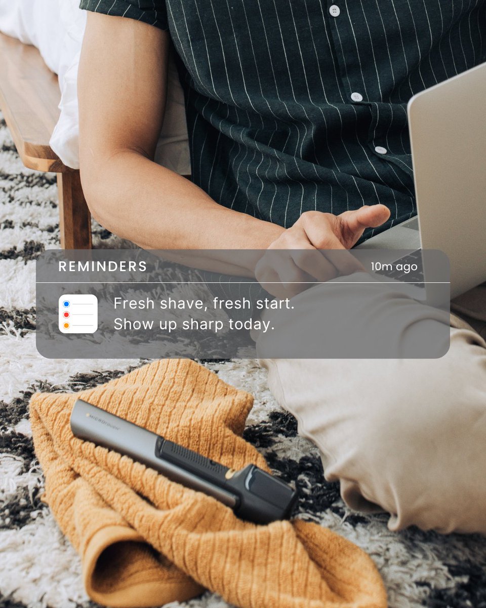 You got the notification—now make it happen. 🙌 A clean shave sets the tone for the day, and the MicroTouch Titanium TRIM keeps you looking sharp from Monday to Friday. 

Stay fresh. Stay ready. Shop here: bit.ly/3XmRfTg