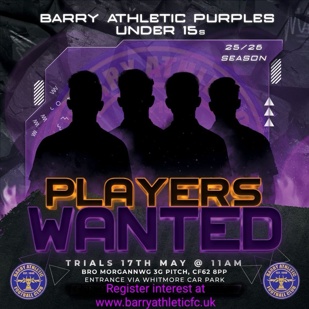 Barry Athletic Purples under 15’s (Year 10 Sept 25) are looking to recruit players for 2025/2026 season

barryathleticfc.uk

<a href="/PencoedtreHS/">Pencoedtre High School</a> <a href="/WhitmoreHigh/">Whitmore High School</a> <a href="/strichardgwynba/">St Richard Gwyn</a> <a href="/BarryAthleticFC/">Barry Athletic FC</a> <a href="/LlantwitMajorSc/">LlantwitMajorSchool</a> <a href="/CowbridgeCS/">Cowbridge School</a> @StCyresSchoo
