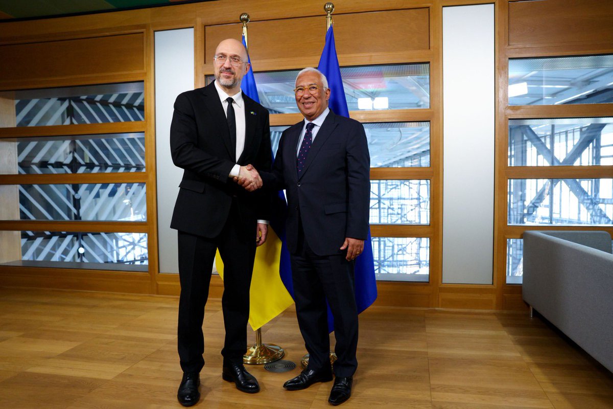 António Costa (@eucopresident) on Twitter photo During my meeting with Prime Minister <a href="/Denys_Shmyhal/">Denys Shmyhal</a>, I expressed my condolences for Ukrainians killed in recent Russian attacks against civilians in Kryvyi Rih.
The EU continues to support Ukraine in achieving a just and sustainable peace.
We also discussed the impressive During my meeting with Prime Minister <a href="/Denys_Shmyhal/">Denys Shmyhal</a>, I expressed my condolences for Ukrainians killed in recent Russian attacks against civilians in Kryvyi Rih.
The EU continues to support Ukraine in achieving a just and sustainable peace.
We also discussed the impressive