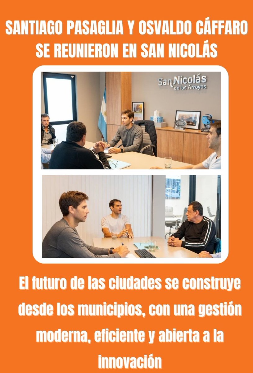 El eje de la reunión fue el nuevo rol de los municipios en un mundo en transformación tecnológica y cambios sociales. También participo el ex intendente de San Nicolás, Manuel Pasaglia, y compartieron sus visiones y experiencias en la gestión pública local.

<a href="/CaffaroOsvaldoR/">Osvaldo Cáffaro</a>