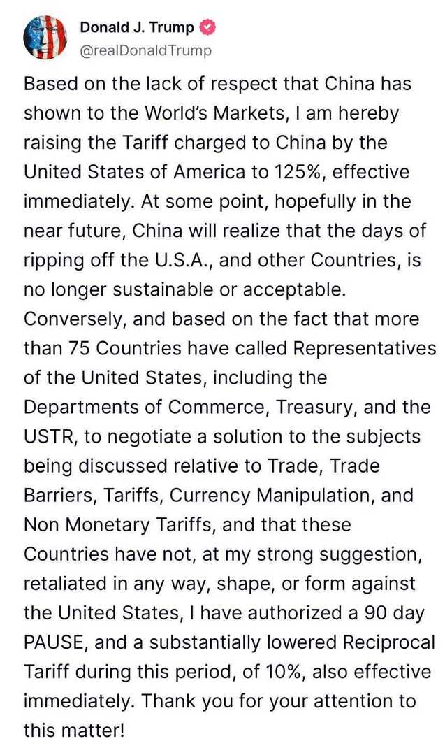NarativTv's tweet photo. Trump Announces 90-Day Pause. https://t.co/OR8jUGZ2rg