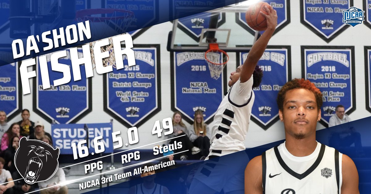 Congrats to DMACC Men's Basketball player Da'Shon Fisher for being named 3rd Team All-American. Fisher, along with Trevian Carson are DMACC MBB's 15th &amp; 16th All-Ameicans since 2000. #bearnation