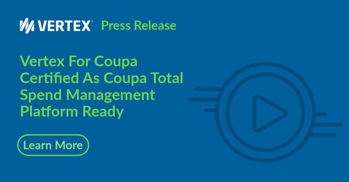 As we continue our mission to help companies achieve their business goals with agility &amp; accuracy, we are excited to now offer Vertex for <a href="/Coupa/">Coupa Software</a> in the Coupa App Marketplace. 

Learn more in this press release: vrtx.tax/Jokt50VxHIH