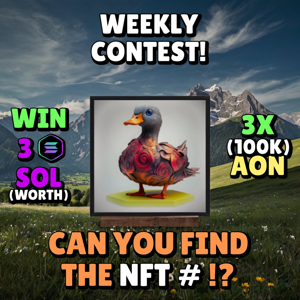 Arkofnoah_io's tweet photo. 🌟 Weekly Contest Alert! 🌟 Can you crack the code and guess the NFT # from this blurred beauty? 🦆💫 This NFT’s number is one for the books—what could it be? Drop your guess in the comments & tag a friend to join the fun! 🎉 #NFTGuessingGame #Web3Challenge https://t.co/UpgXqexLiP