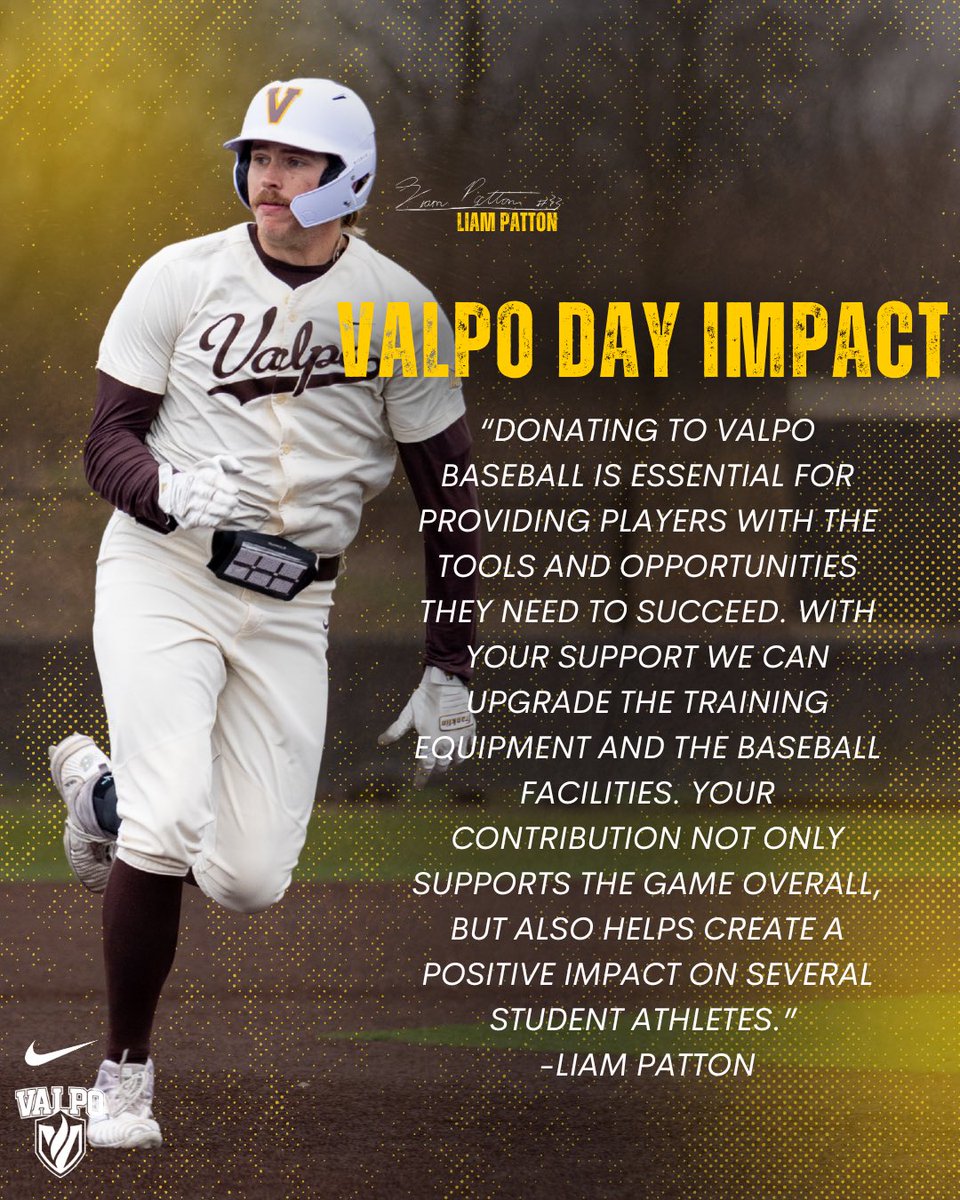 ValpoBaseball's tweet photo. LP up next ⏭️

Hear from graduate catcher, Liam Patton, on why you should support Valpo Baseball! 

Support us here https://t.co/pFarPs6bph

#GoValpo | #MVCBaseball https://t.co/YVZQlP6BhO