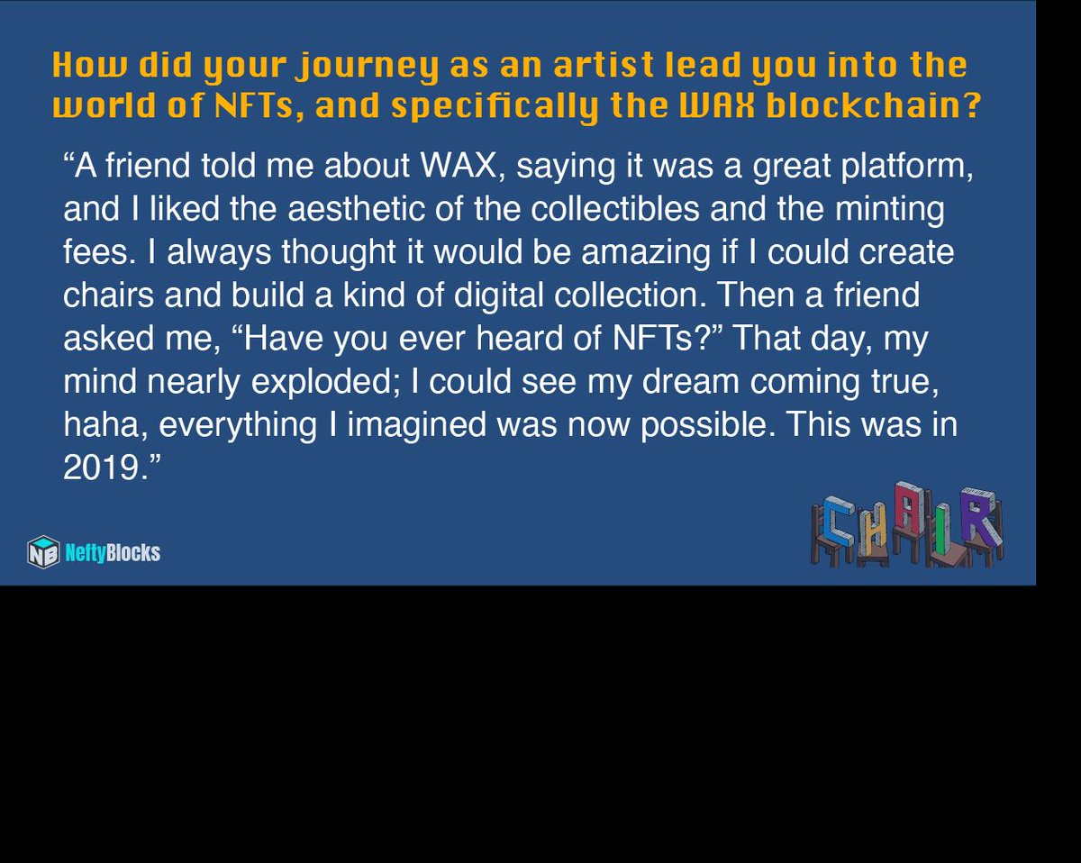 These aren’t just NFTs—these are passion projects.
Dive into the stories behind your favorite WAX artists 👉 neftyblocks.com/stories