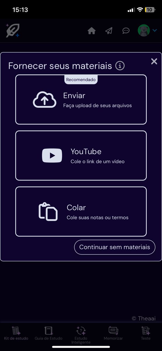 1zbstudy's tweet image. ‼️#studytwtbr e #collegetwt esse app é muito bom para estudoss!! 

Você adiciona seus materiais (livros, slides, vídeos etc), e ele separa em tópicos, resume, cria flash cards, cria questões e simulados automaticamente.

Sério testem, vale mto a pena