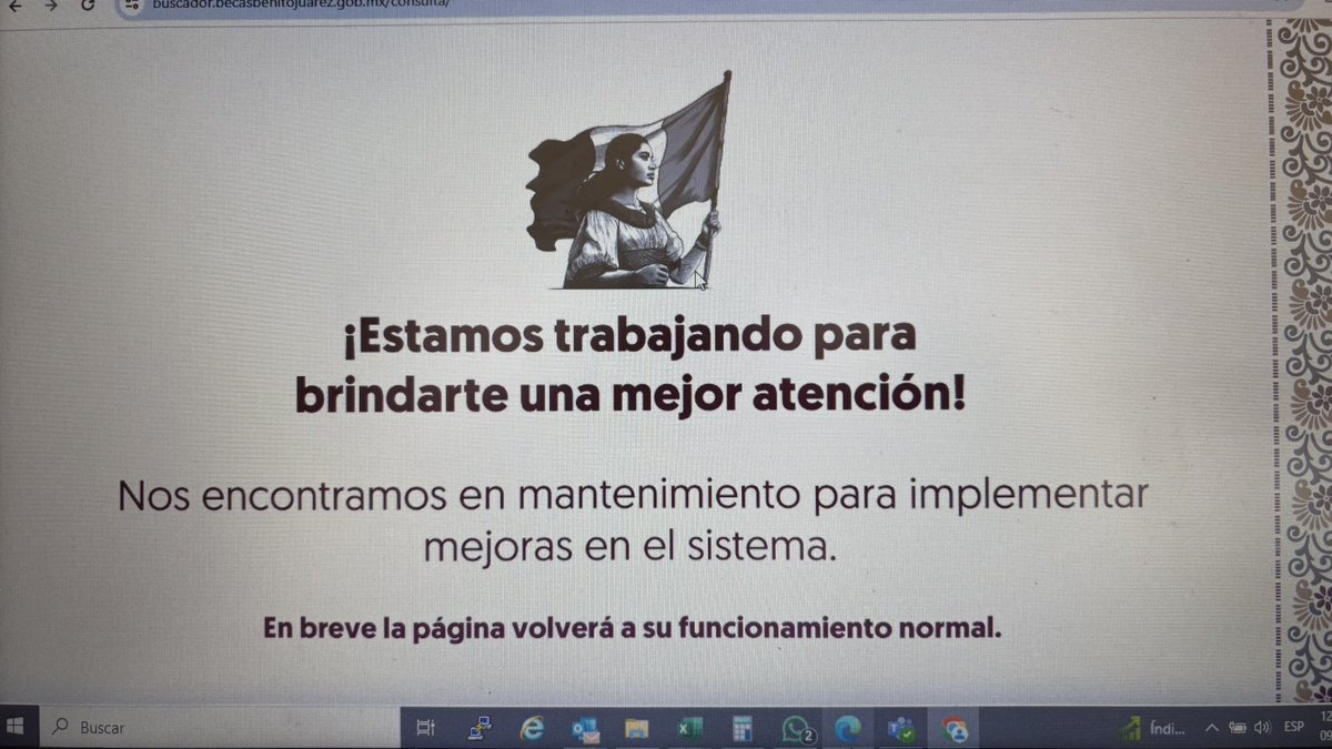 gmo_braud's tweet photo. @GobiernoMX @BecasBenito lleva muchas semanas así la página,,,  hasta cuándo quedará lista o en donde se puede consultar la información de la beca?? https://t.co/raUjTWaqIQ
