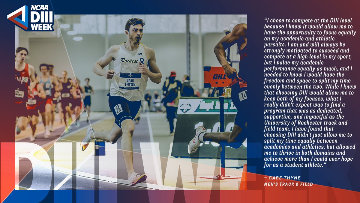 UofRathletics's tweet photo. #whyd3 and #whyRochester? In celebration of #d3week, we asked some of our Yellowjacket student athletes. Here are some of their responses 👇.  

#GoJackets // #Meliora