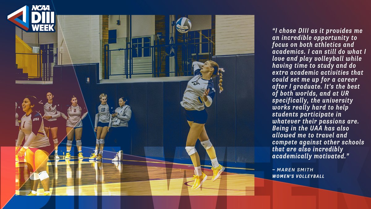 UofRathletics's tweet photo. #whyd3 and #whyRochester? In celebration of #d3week, we asked some of our Yellowjacket student athletes. Here are some of their responses 👇.  

#GoJackets // #Meliora