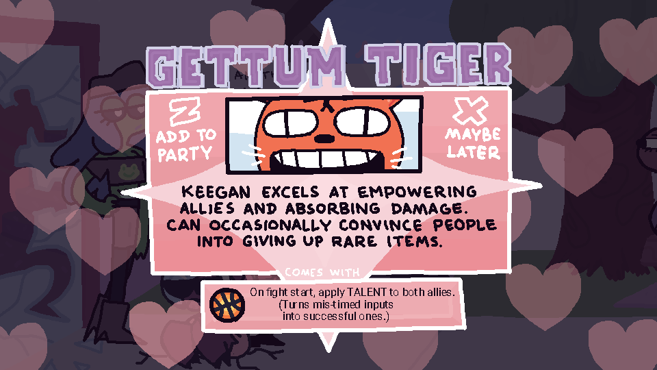 YCT2P's tweet photo. In the upcoming version, you can expand your party by recruiting all sorts of bums and weirdos!
You've met Gettum Tiger on this page before, but others lurk just around the corner... https://t.co/V4EB9vvU26