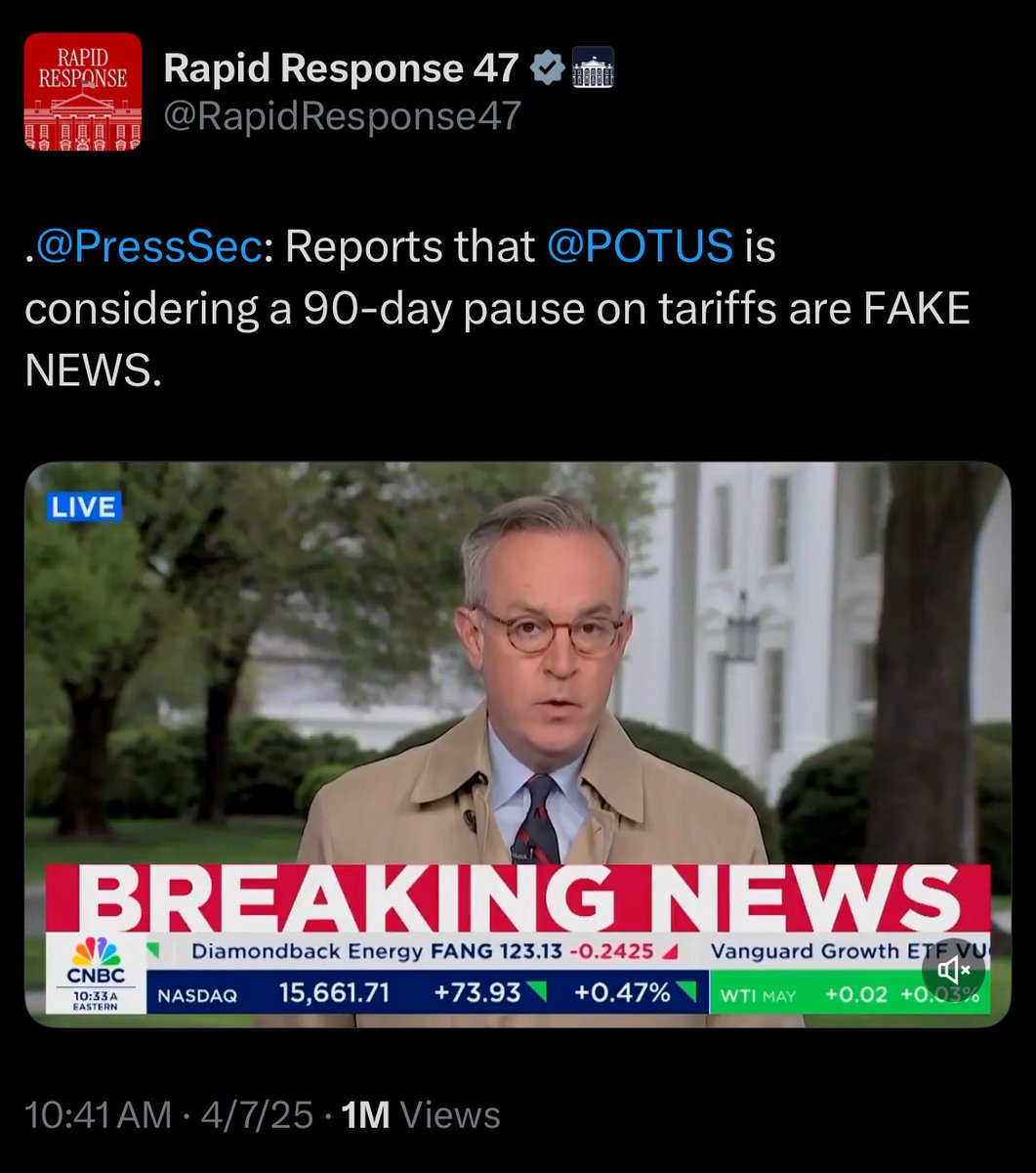 This 90-day tariff pause is a switch up from what the White House has been saying over the past few days.