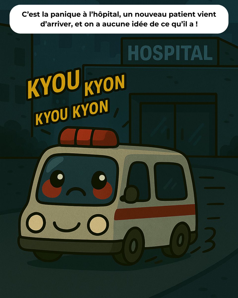 leskyous's tweet photo. 🚑 Panique au Kyoupital ! Le Dr Kyouse débarque pour diagnostiquer l'urgence…
Résultat : des calculs rénaux (comme toujours 🤣).
Découvre l’histoire absurde ici ➡️ https://t.co/LeFbY15tgf
#Kyous #Humour #Storytime #TshirtDrKyouse https://t.co/EvmtxjQYKl