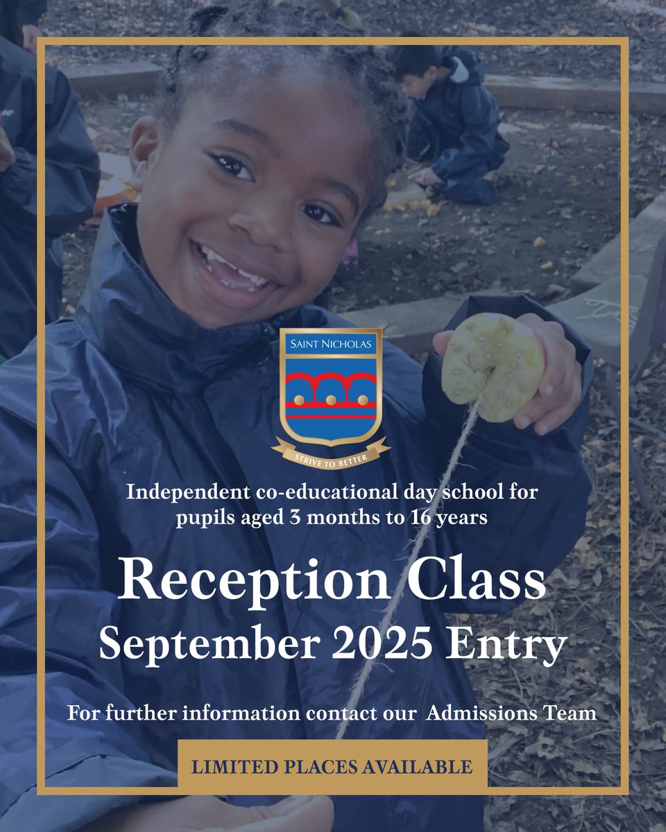 Still considering Reception options? Why not explore Saint Nicholas School? Small classes, a strong focus on reading, writing &amp; maths, specialist teaching, forest school, beautiful grounds, and a nurturing environment where children thrive. Book a visit 
saintnicholasschool.net/admissions/ope…