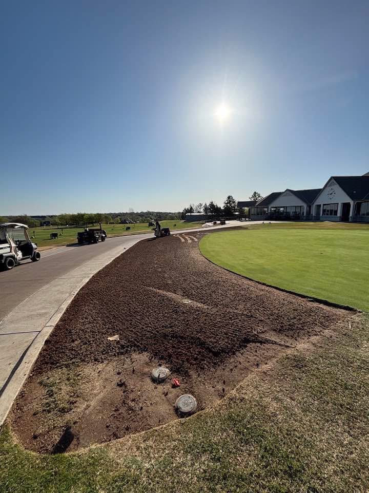 riveroaksedmond's tweet photo. More course improvements are underway! A new cart path to the first tee is in the works, and we are replacing sod around the west putting green. Things are really starting to take shape and we can’t wait to show you the finished results! https://t.co/jpJJQ8PkAt