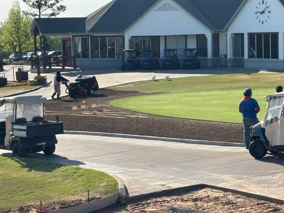 riveroaksedmond's tweet photo. More course improvements are underway! A new cart path to the first tee is in the works, and we are replacing sod around the west putting green. Things are really starting to take shape and we can’t wait to show you the finished results! https://t.co/jpJJQ8PkAt