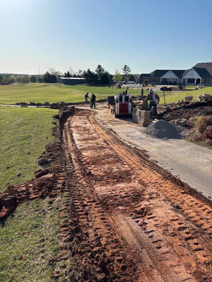 riveroaksedmond's tweet photo. More course improvements are underway! A new cart path to the first tee is in the works, and we are replacing sod around the west putting green. Things are really starting to take shape and we can’t wait to show you the finished results! https://t.co/jpJJQ8PkAt