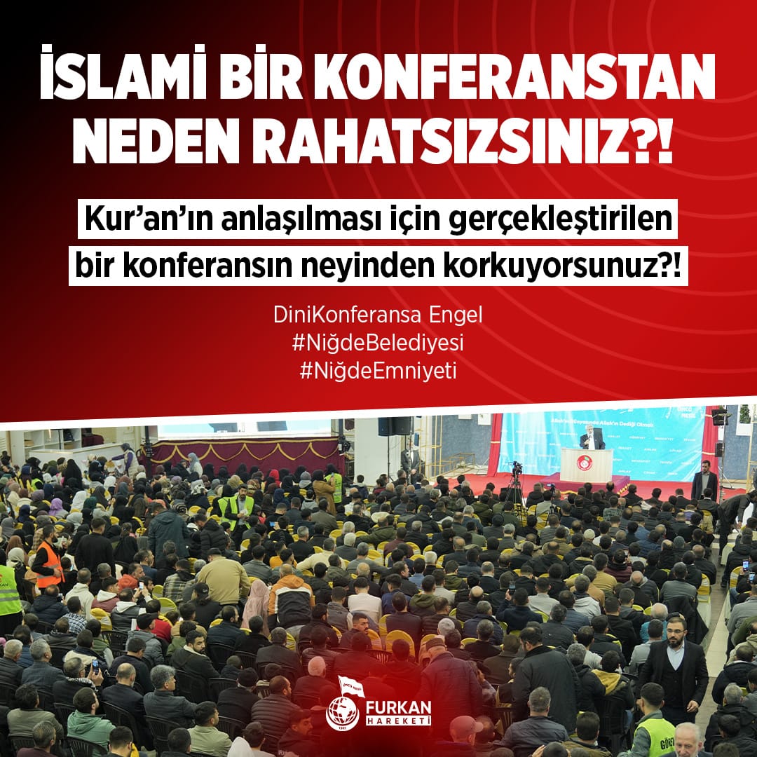 İslami bir konferanstan neden rahatsızsınız ? 

DiniKonferansa Engel
#NiğdeBelediyesi
#NiğdeEmniyeti