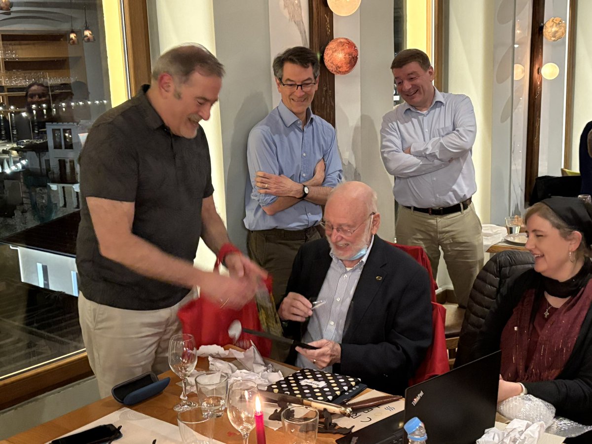 blueoceanpulse's tweet photo. Bob Duce celebrating his 90th birthday with family and colleagues in Crete at the GESAMP workshop he is co-chairing. A former  president of @SCOR_Int , and a mentor to many scientists in @SOLAS_IPO, we wish him many happy returns! https://t.co/AQTtvNwCnB
